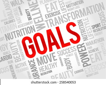 GOALS word cloud, fitness, sport, health concept