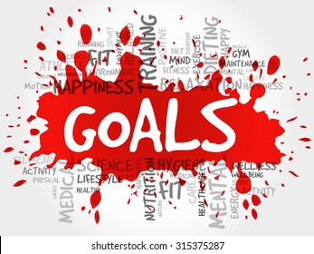 GOALS word cloud, fitness, sport, health concept