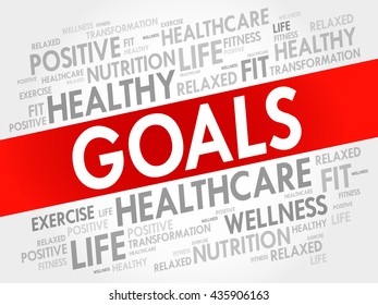 GOALS word cloud, fitness, sport, health concept