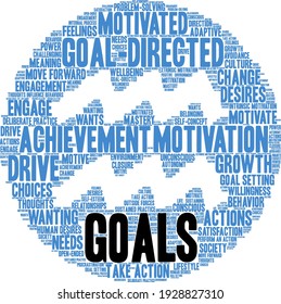 Goals Word Cloud auf weißem Hintergrund. 