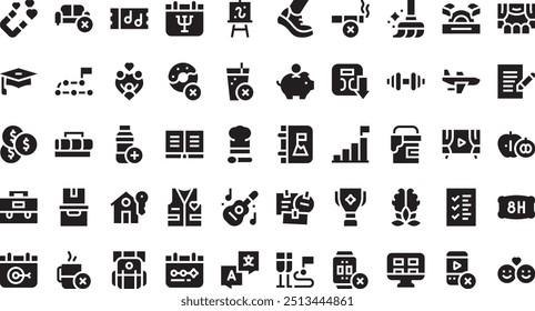 Goals for the year icons High-Quality Vector Icons Collection with Editable Stroke. Ideal for Professional and Creative Projects.