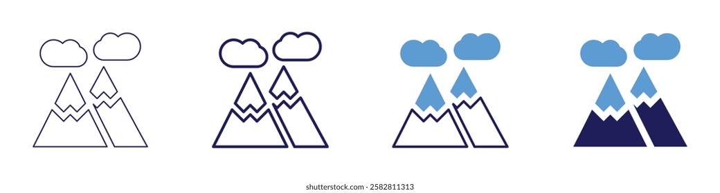Goal-setting achievement icon in 4 different styles. Thin Line, Line, Bold Line, Duotone. Duotone style. Editable stroke.