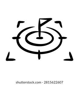 Goalsetting Icon With Dooldles Handdrawn Style For Mentorship and Training