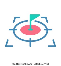 Goalsetting Icon - Flat Color Icons For Mentorship and Training