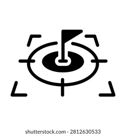 Goalsetting Icon - Solid Black Glyph Icons For Mentorship and Training