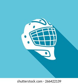 Goaltender Helmet Icon. Vector Illustration.