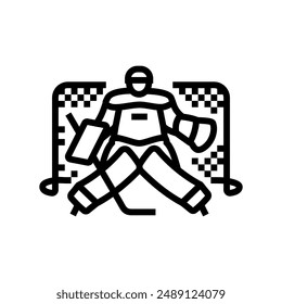 goaltender ice hockey sport game line icon vector. goaltender ice hockey sport game sign. isolated contour symbol black illustration