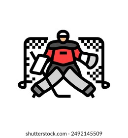 goaltender ice hockey sport game color icon vector. goaltender ice hockey sport game sign. isolated symbol illustration