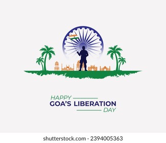 Goa's Liberation Day. December 19. Holiday Concept. Template for background with banner, poster and card. Vector illustration. flat design.