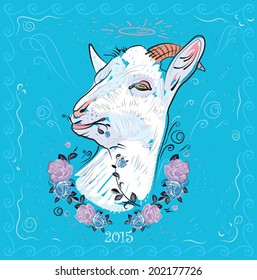 Goat 2015. New Year 2015. illustration.