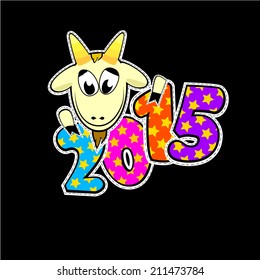 goat 2015 New Year's Eve. vector