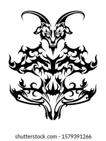 goat abstract tattoo sticker logotype