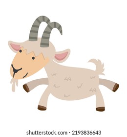 Goat adorable Cartoon on white background