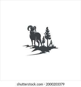 Goat adventure , mountain goat logo design vector, stock image 