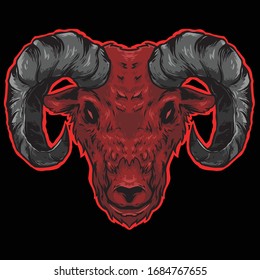goat angry head vector logo mascot