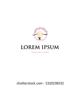 Goat Animal Creative Flower Vector Logo Design