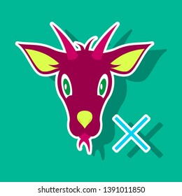 goat animal farm icon.goat, isolated, animal, design, illustration, nature, symbol, wild, icon,