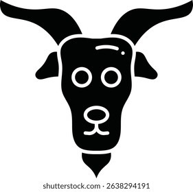 Goat animal glyph vector, icon, design