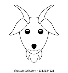 goat animal head black and white