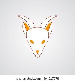Goat - animal head - vector icon