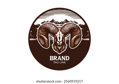 goat animal hunting logo design