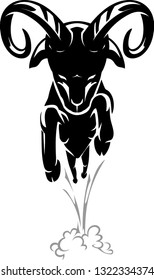 Goat Animal Leap Front Attack