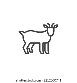 Goat animal line icon. linear style sign for mobile concept and web design. Standing goat outline vector icon. Symbol, logo illustration. Vector graphics