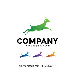 Goat animal logo design colorful