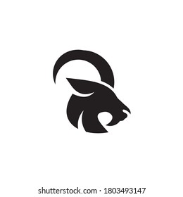 Goat animal logo design vector template