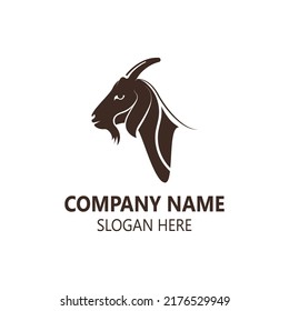 Goat animal logo head design template illustration