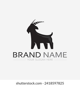 Goat and animal Logo Template vector icon illustration design