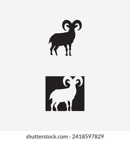 Goat and animal Logo Template vector icon illustration design