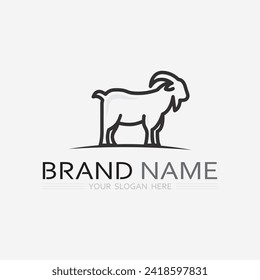 Goat and animal Logo Template vector icon illustration design