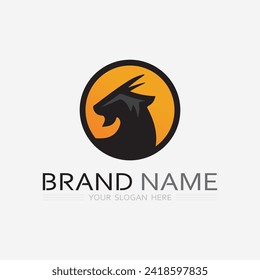 Goat and animal Logo Template vector icon illustration design