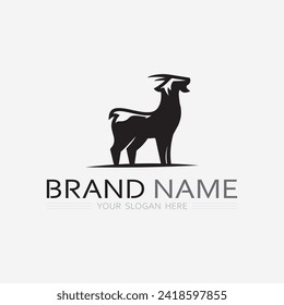 Goat and animal Logo Template vector icon illustration design
