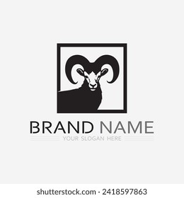 Goat and animal Logo Template vector icon illustration design