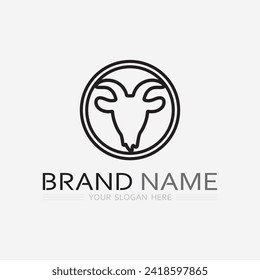 Goat and animal Logo Template vector icon illustration design