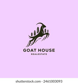 goat animal logo template vector illustration element isolated on a white background
