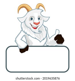 goat animal mascot cartoon in vector