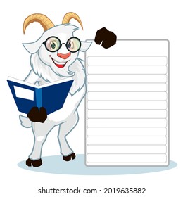 goat animal mascot cartoon in vector