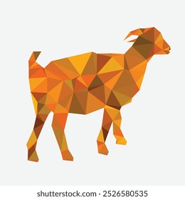 Goat animal shadow vector. with a red triangle style