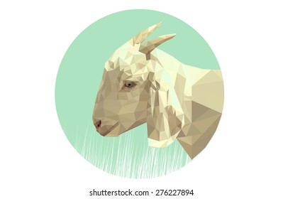 goat animal triangles vector design unusual