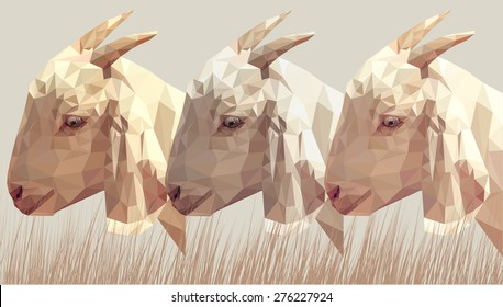 goat animal triangles vector design unusual
