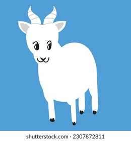 Goat Animal Vector Flat Illustration