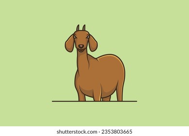 Goat Animal vector illustration. Animal object icon concept. Farm animal goat cartoon character. goat logo icon design.