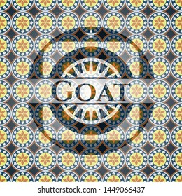 Goat arabesque style badge. arabic decoration.