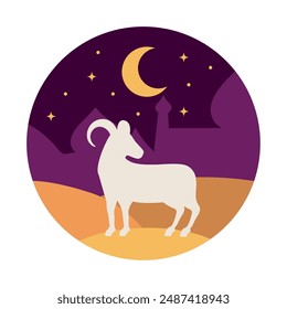 goat in the arabic night isolated