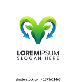 Goat arrow head  logo template