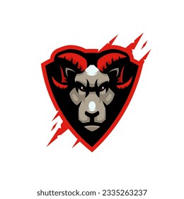 Goat athletic club vector logo concept isolated on white background for sport team