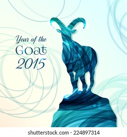 GOAT background.  Chinese astrological sign. New Year 2015. Vector illustration. 